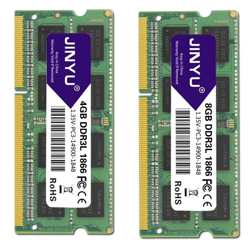 JINYU Ddr3 низкое напряжение 1866mhz 1,35 V 204Pin Ram память для ноутбука