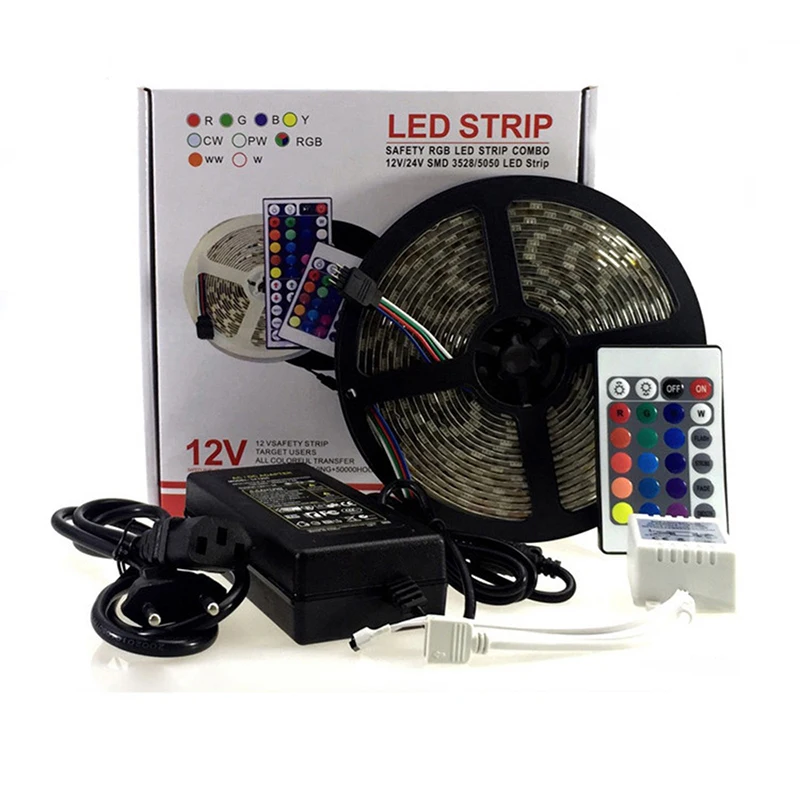1 комплект 5 м IP65/IP20 Водонепроницаемый High end SMD5050 60 светодиодный/M RGB DC12V 5A