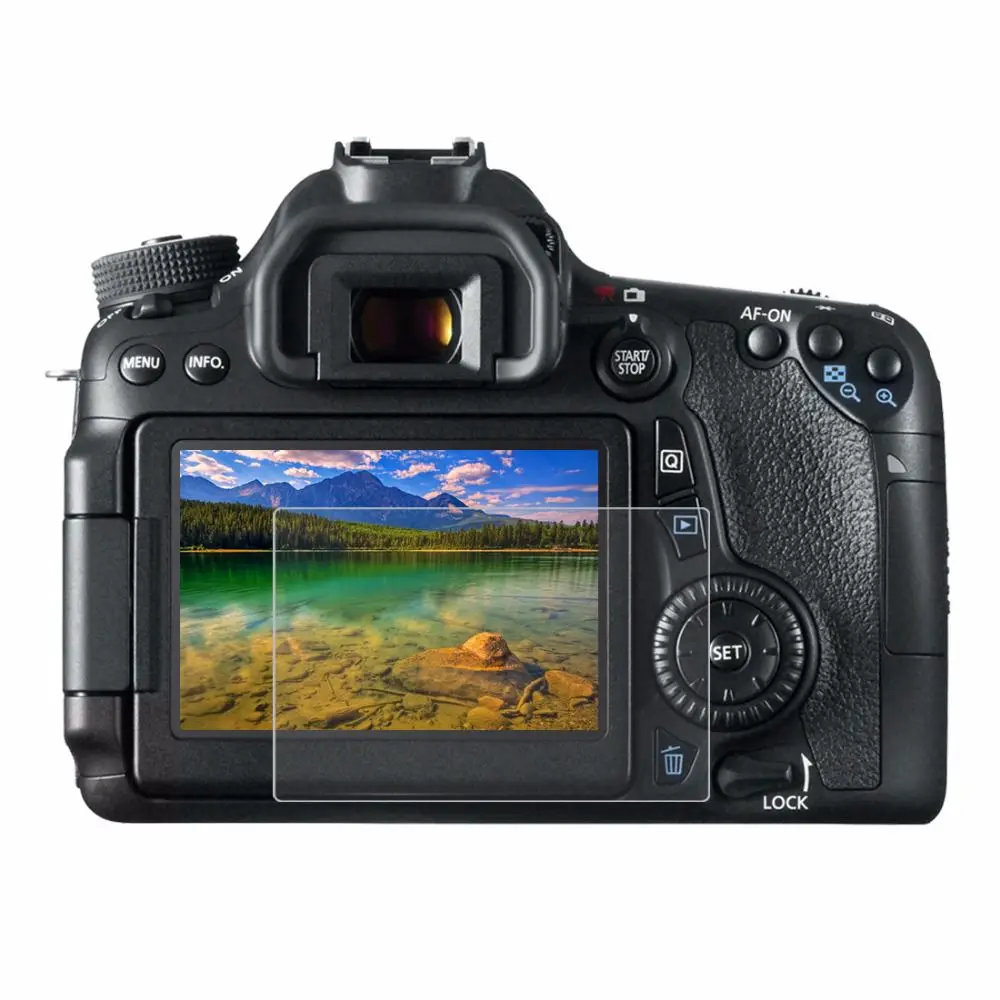 

OPQ-PULUZ Camera 2.5D Curved Edge 9H Surface Hardness Tempered Glass Screen Protector for Canon 650D 70D 700D 750D 760D 80D