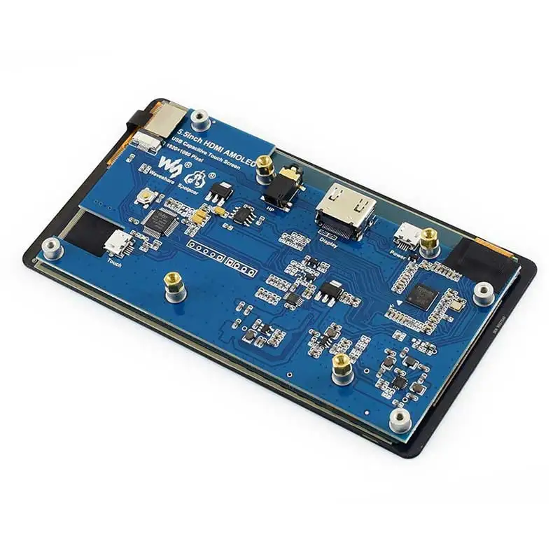 Raspberry Pi LCD AMOLED 5 дюймов 1080P дюймовый емкостный сенсорный экран HDMI для 3B + 2B