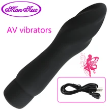 Realistic Dildo Mini Vibrator 10 Speed Silicone G Spot AV Magic Wand Waterproof Adult Sex Toy for Woman USB Penis Vibrator Black