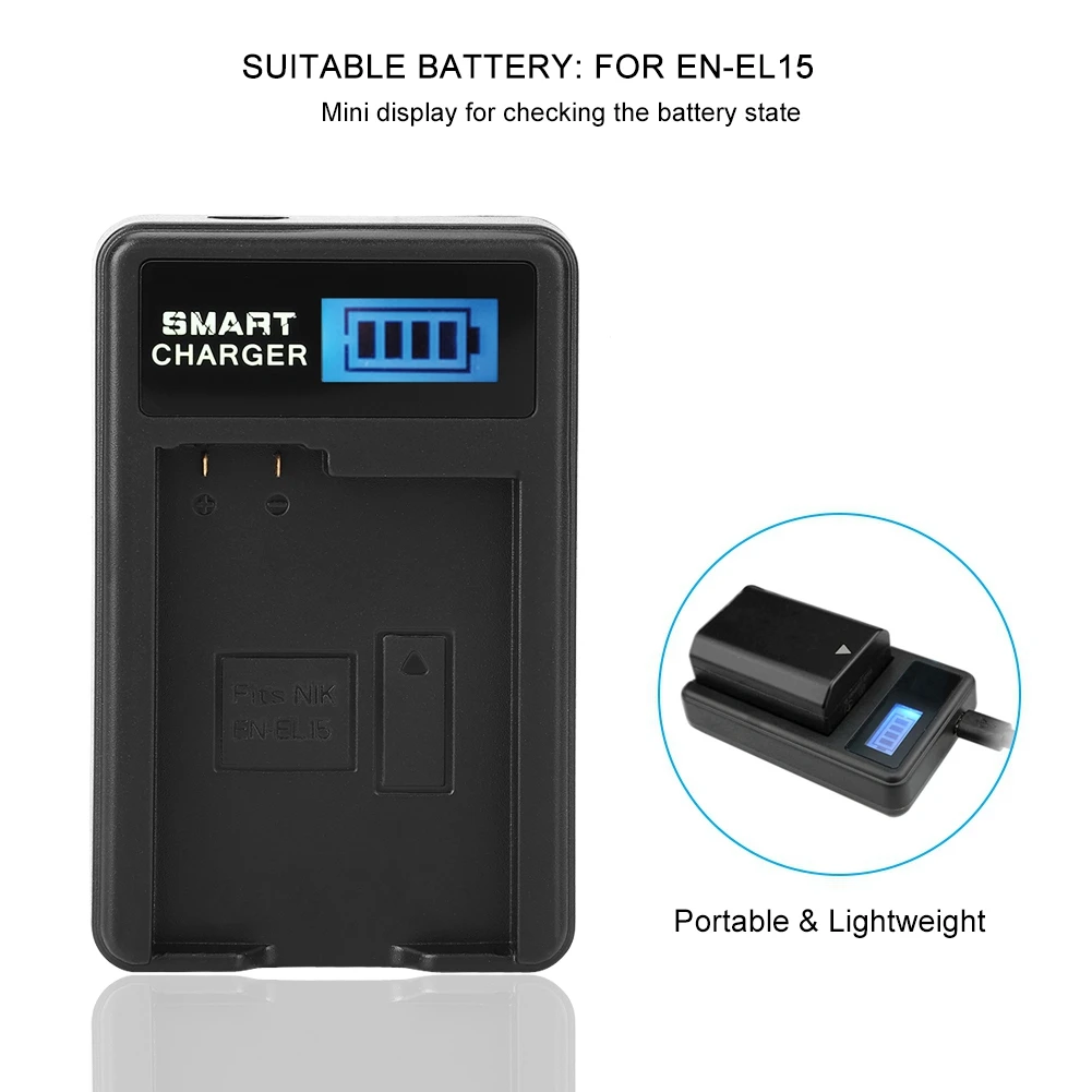 EN-EL15 Батарея Зарядное устройство с одним гнездом зарядка через usb с ЖК-дисплей Экран зарядка через usb для Nikon D600 D610 D750 Лидер продаж