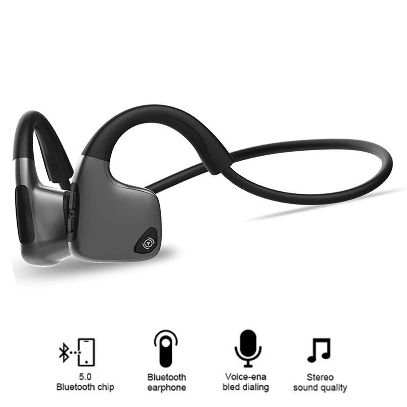 R9 Smart Bone Conduction Bluetooth 5.0 Headphone Wireless Stereo Headset Sports Neckband Earphone For Iphone Xiaomi Huawei Phone