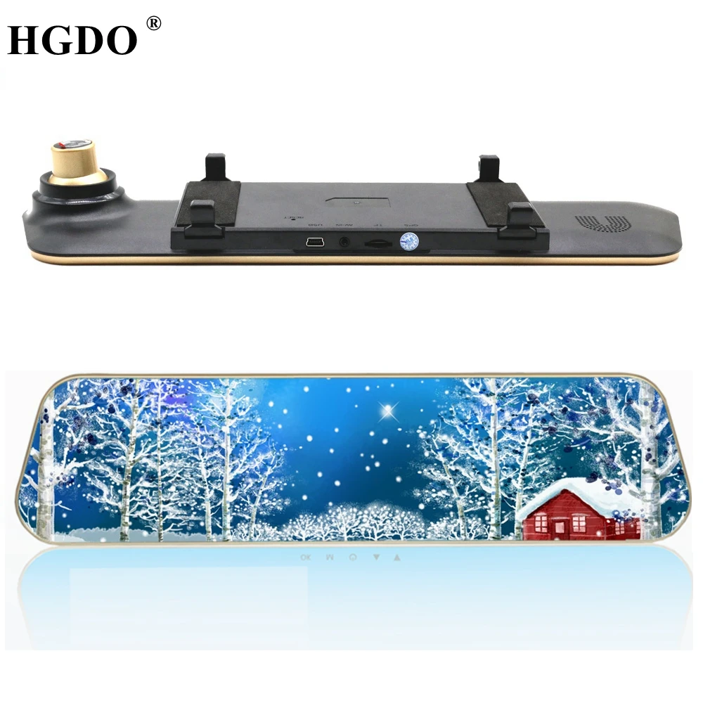 Dvr car double lens camera rear view mirror auto car dvrs parking recorder video recorder trace cam full hd 1080 p night vision