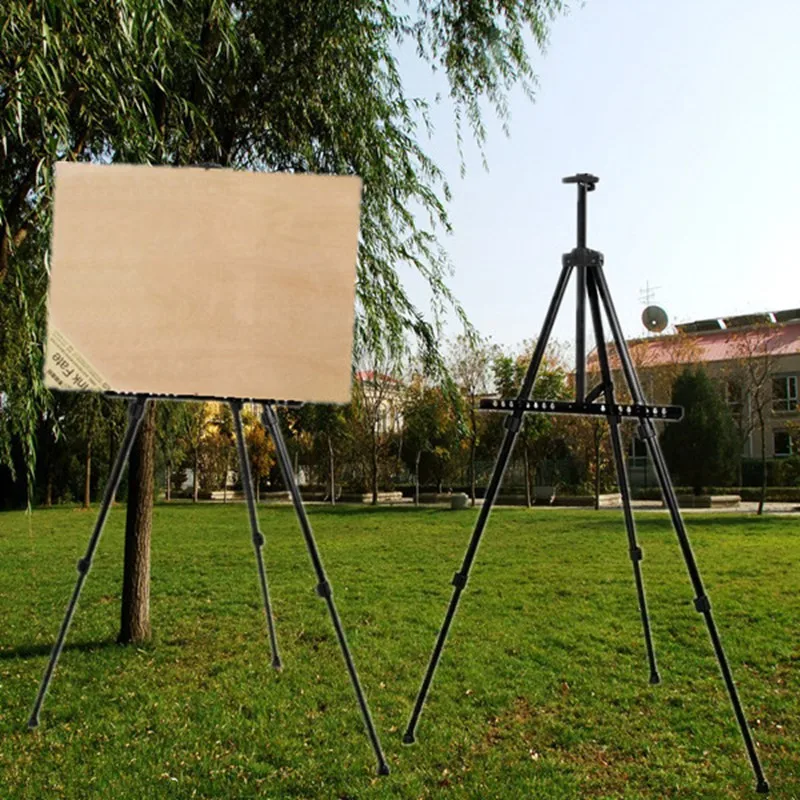 Online Einstellbare Stativ Klapp Staffelei Display Kunst Künstler Skizze Malerei Ausstellung Aluminium Legierung Silber Schwarz mit eine Nylon Tasche