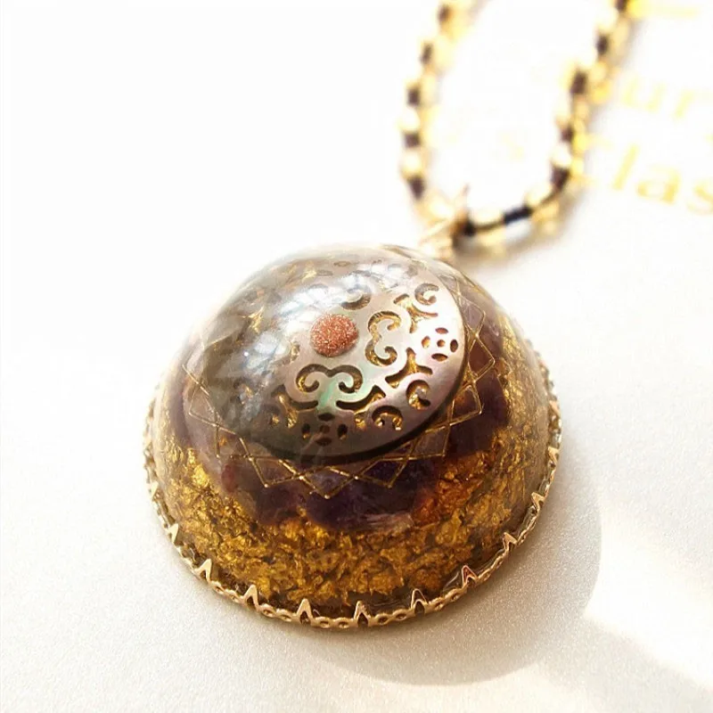 AURAREIKI 2019 новый кулон Orgonite аксессуары для бизнес йоги улучшение эмоций обсидиан