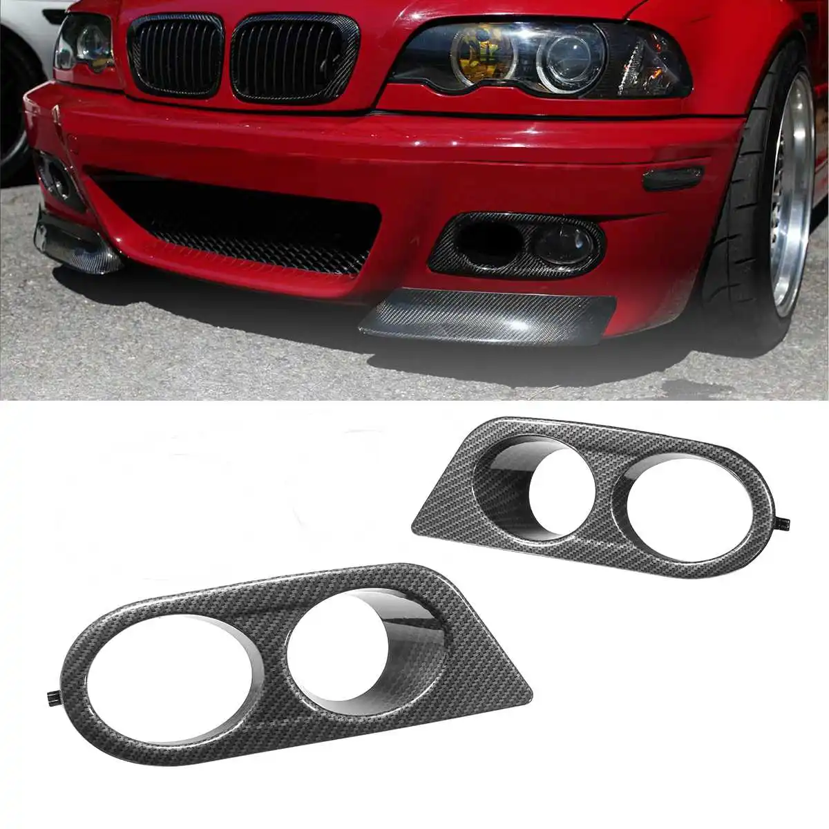 Для BMW E46 M3 2001 2002 2003 2004 2005 2006 автомобильный передний бампер противотуманный светильник крышка окружает воздуховод Стайлинг автомобиля