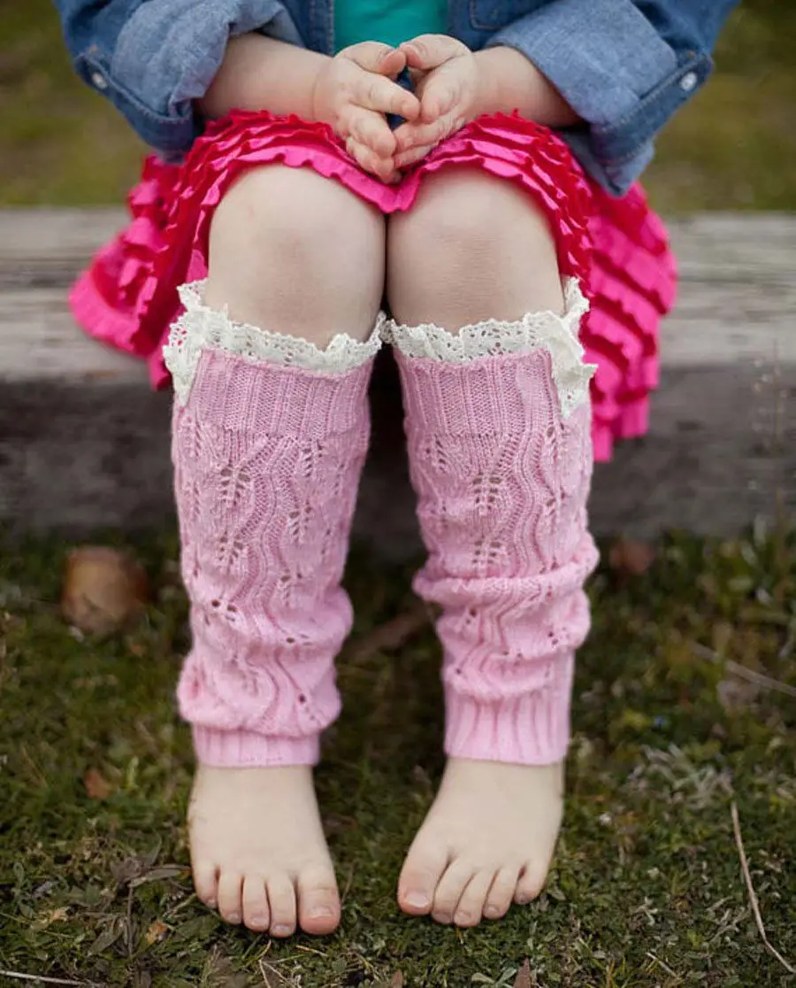 Детские вязаные крючком кружева укороченные сапоги манжеты Топпер ноги теплые носки для детей хлопок теплая Новинка весна осень