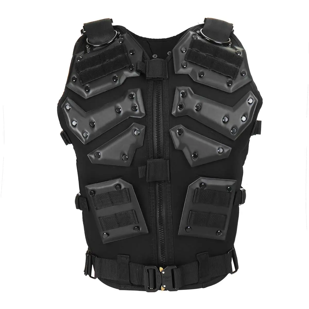 Protec Black Tactical Molle Vest Airsoft Combat Security 3s Grade B 