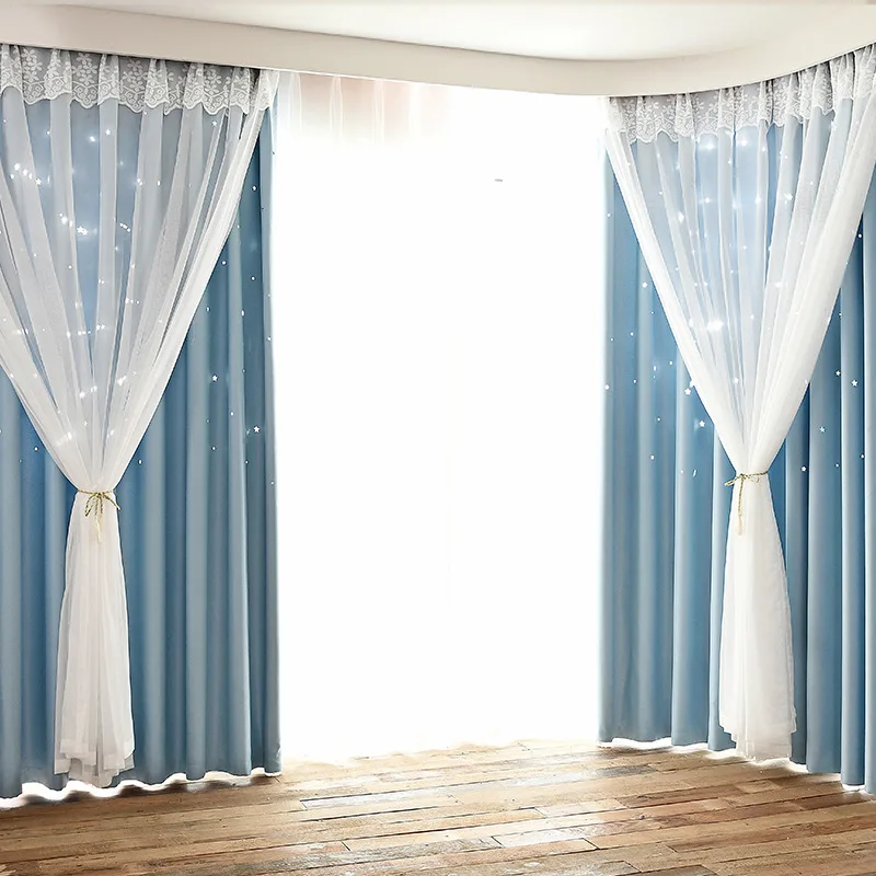1 Panel Greyish White NICETOWN Hollow Out Star Curtain Sky Wonder Star Holes Cut Functional Room Darkening Drape for Bedroom/Living Room/Studio/Kids Room 52 inches W x 84 inches L 
