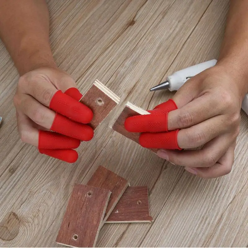 Glue Gun Finger Caps 3 5 Pieces Silicone Finger Protector High Temperature Resistant Anti-Hot Particles Pitted Anti-slip
