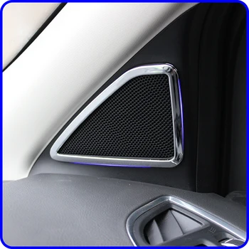 

A Little Change Interior Car Horn Circle Chrome Trim Sticker Audio Circle Stickers for Ford KUGA Escape 2013 2014 2015