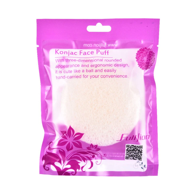 

Fulljion Round Shape Konjac Sponge Cosmetic Puff Face Cleaning Sponge Natural Konjac Puff Facial Cleanser Tool Wash Flutter