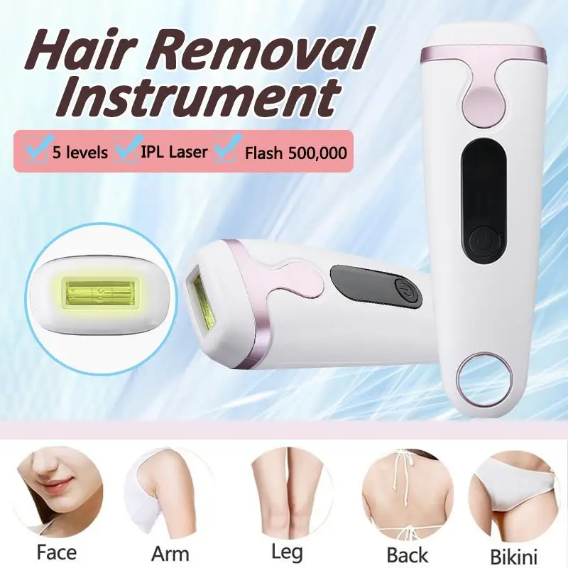 

500000 Laser Epilator IPL Hair Removal Machine Painless Epilator Body Skin 5 Levels Shaver Epilator