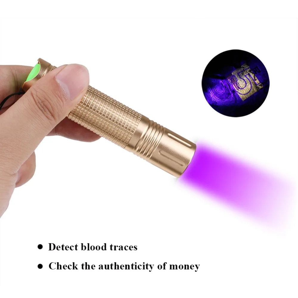 3W 395nm UV Blacklight Led Flashlight Torch Lamp Light for Gems Jewry