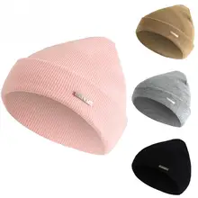 Модная двухслойная Мужская и женская шапка, сезон осень-зима, уличная винтажная мягкая шапка, толстые и теплые вязаные шапочки, Женская Повседневная шапка