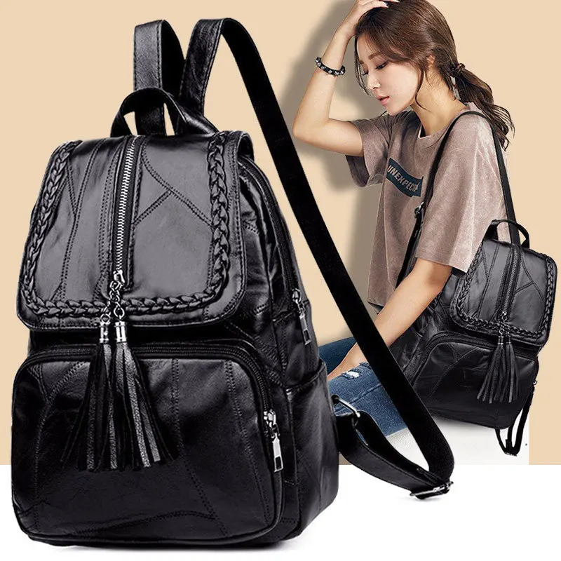 

Mochila mujer Kanken Backpack women Women's Luxury Backbag Brand Quality Leather School Bags Pochette Stitching cortex backpacks