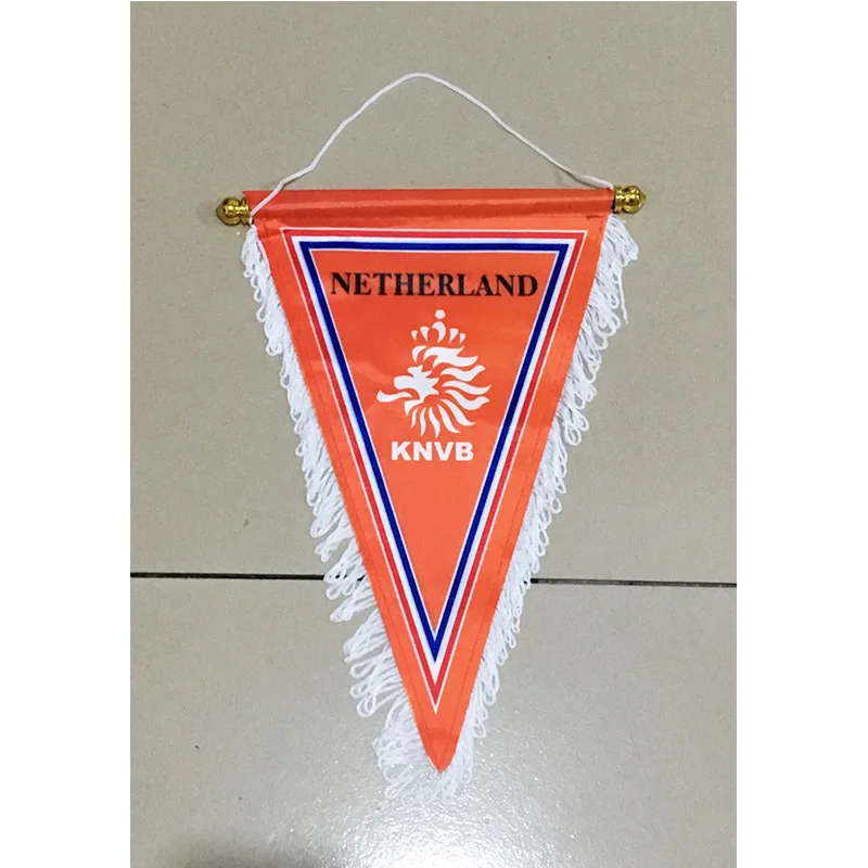 

Netherlands National Footbal 35cm*25cm Size Double Sides Christmas Decorations for Home Hanging Three Corner Flag Banner Gifts