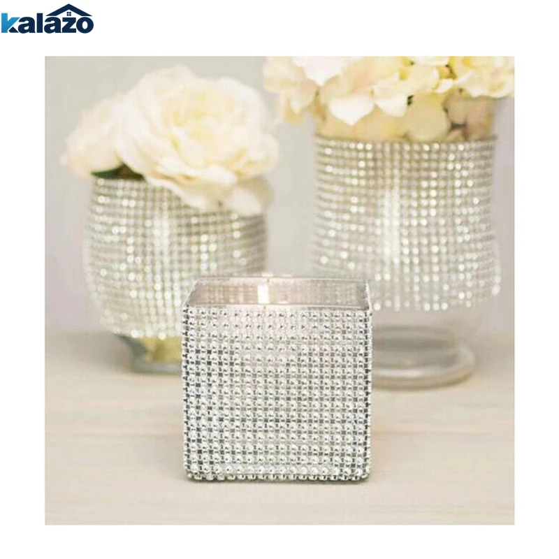

1 yard/90cm Bling Diamond mesh Wrap ribbon silver Rhinestone Mesh Roll Tape Tulle Crystal Ribbon cake wedding decoration