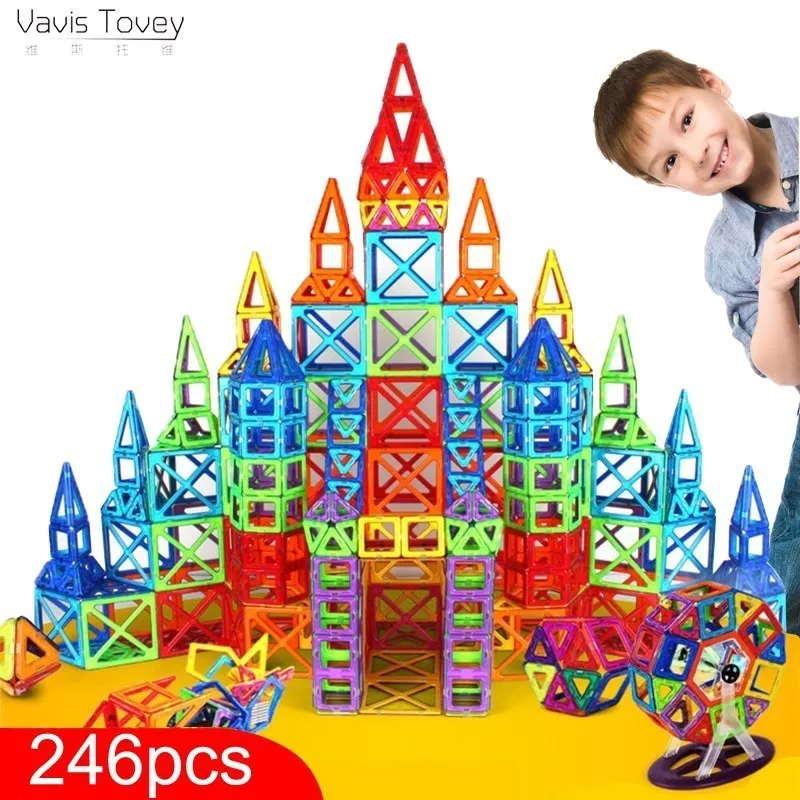 

Vavis Tovey New 246pcs Designer Construction Set Model & Building Toy Plastic Magnetic Blocks Educational Toys Kids Gift