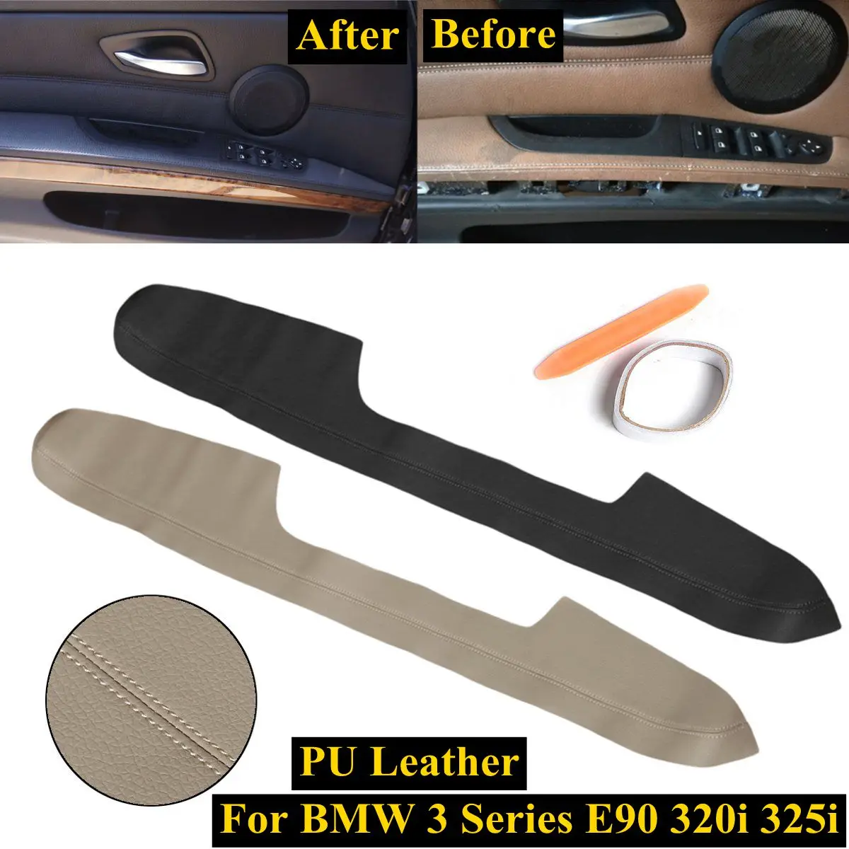 Car Driving Door Armrest Panels Leather Trim Cover Left Front Door