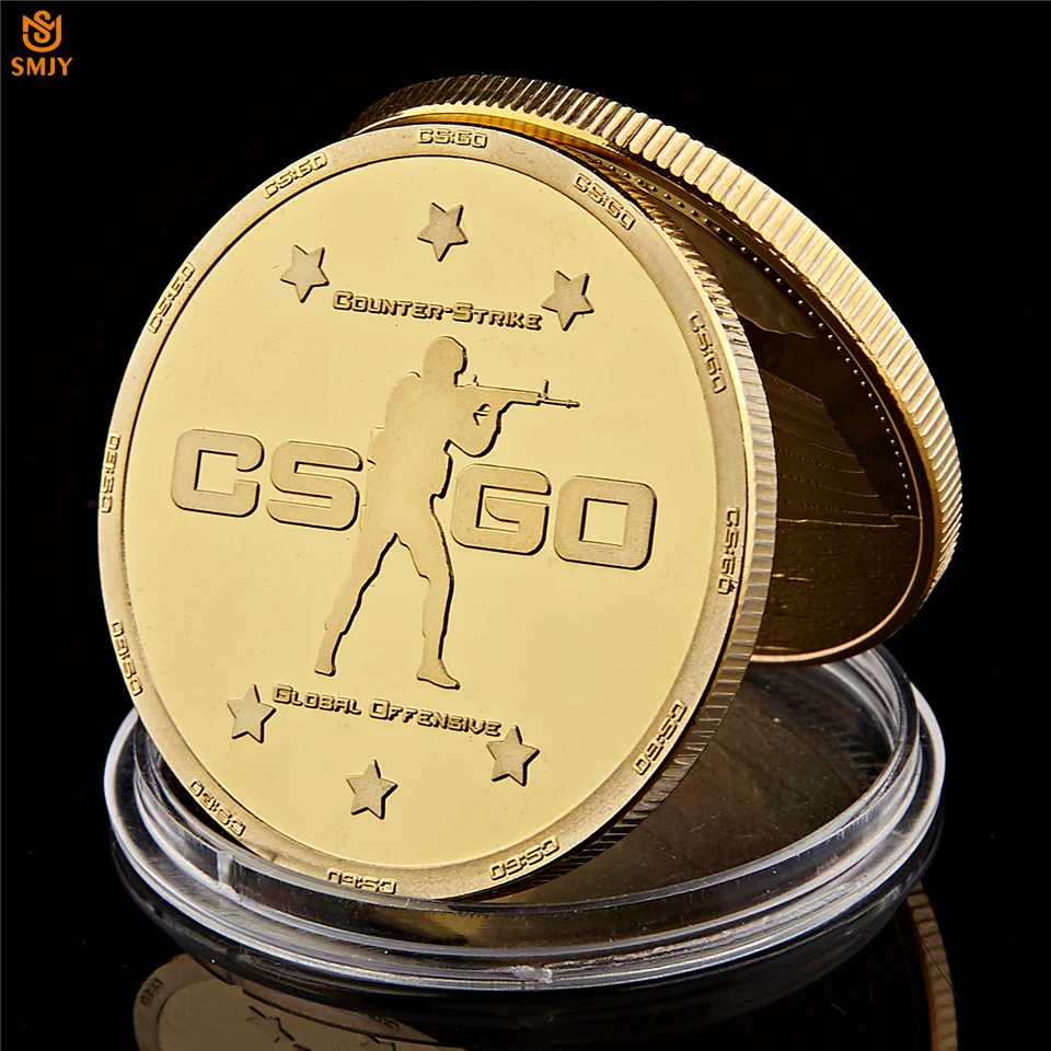 Стрельба игра CS. GO Counter Strike Global offency позолоченная копия металлическая памятная монета W/роскошная коробка