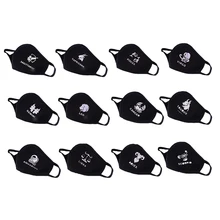 6 шт. пылезащитные унисекс маски для рта Светящиеся в темноте печатные Coldproof маска для тренировок Велоспорт Садоводство Чистка дома