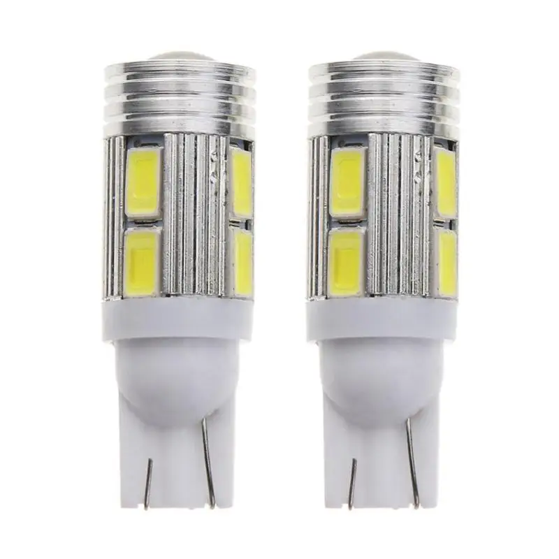 

2Pcs T10 W5W 10SMD 5630 Car LED Light Automobiles 6000K White Light-emitting Diode Side/Reverse Lamp Bulb 12V Auto Accessories