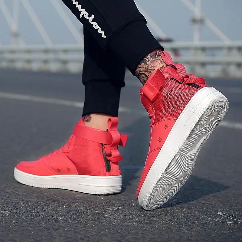 Casual Shoes Men Autumn 2018 Footwear Men's White Red Sneakers army boots Lace Up Flats Breathable Fashion Men Hip Hop Shoes Casual Shoes Men Autumn 2018 Footwear Men's White Red Sneakers army boots Lace Up Flats Breathable Fashion Men Hip Hop Shoes