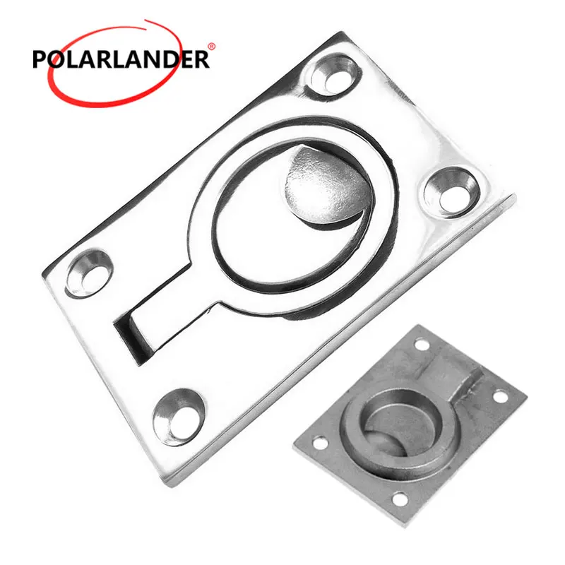 1 PC Stainless Steel Flush Mount Ring Pull Handle 62x43mm Durable square handle floor buckle Boat Marine hardware | Автомобили и