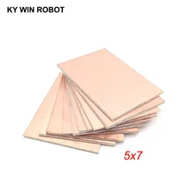 10 pièces FR4 PCB Double face cuivre plaqué plaque bricolage PCB Kit stratifié Circuit imprimé 5x7 cm(China)