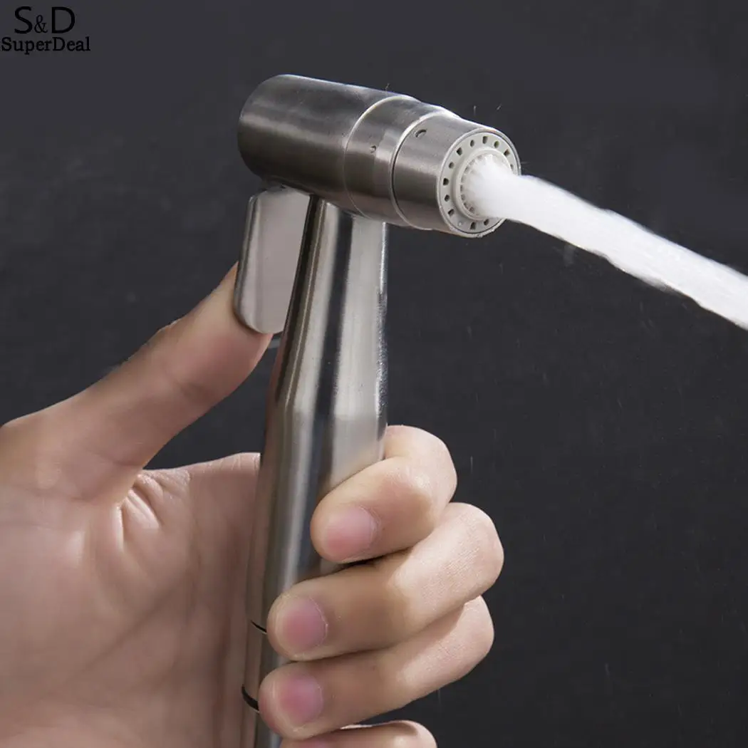 

Bathroom Handheld Shower Cleaning Steel Replacement Casual Solid Bidet Stainless Sprayer Silver