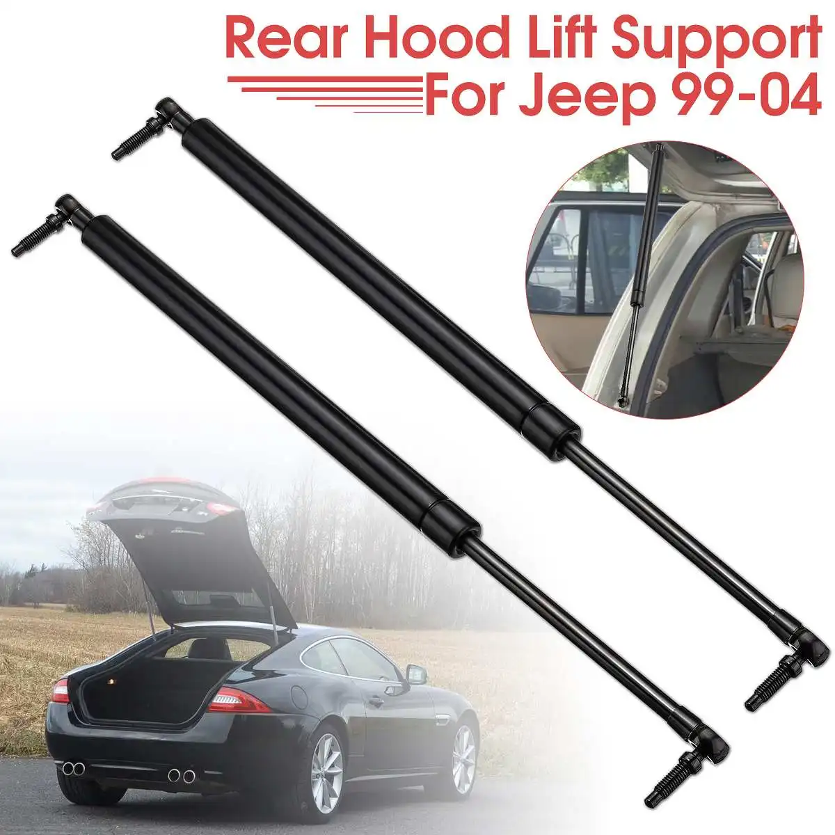 2 Hood /& 2 Hatch Tailgate Lift Supports For Jeep Grand Cherokee 1999-2004