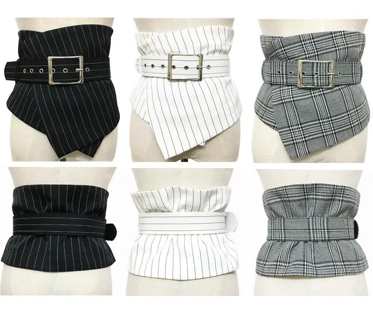 

GETSRING Wide Belt Stripe Corset Women Cummerbunds Irregular Lady All-match Adjustable Vintage Belts Cummerbunds Corset New
