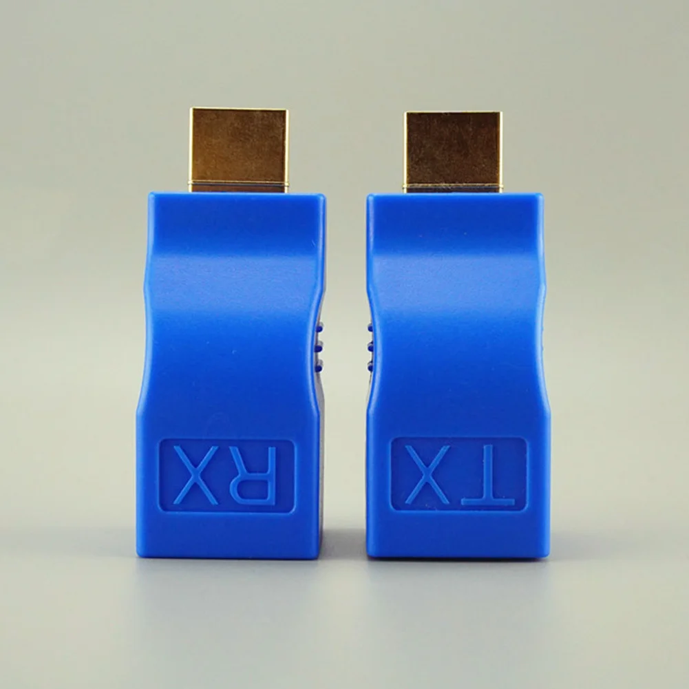 

HDMI 30M Transmit Over RJ45 HD 1080P Blue Transmitter Cable One Port HDMI Extender Signal Adapter CAT6 CAT5e TX/RX