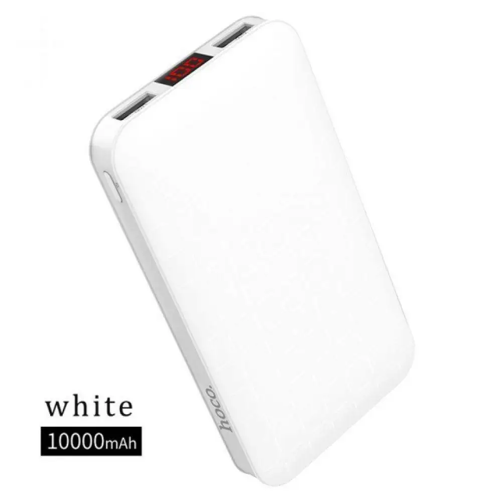 HOCO 10000 mAh power Bank Ультратонкий внешний аккумулятор с двумя usb портами Внешняя