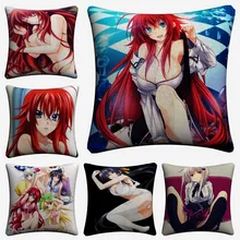 Высокая школа DXD Сексуальная Rias хлопок Декоративная Подушка, Лен крышка 45x45 см для дивана наволочка для подушки стула домашний декор Almofada