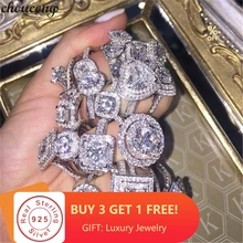 Choucong, 50 стилей, кольцо, Настоящее 925 пробы, серебро, AAAAA cz, обручальное кольцо, кольца для женщин, вечерние ювелирные изделия