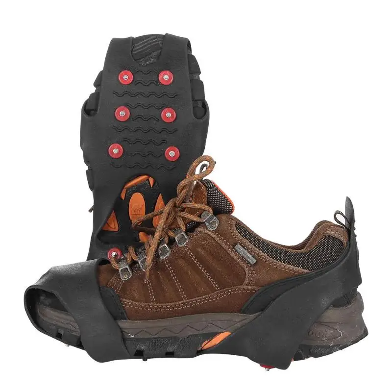 

1 Pair 8 Studs Anti Slip Snow Ice Climbing Shoe Spikes Grips Cleats Winter Outdoor Shoes Crampons Chain Claws Grips Boots Cover