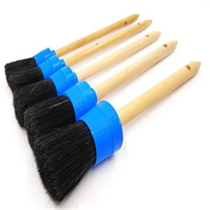 

5Pcs/set Car Wash Wood Handle Soft Cleaning Brushes Auto Detail Cleaning for Car Suv Cleaning Vents Dash Trim Seats Wheels