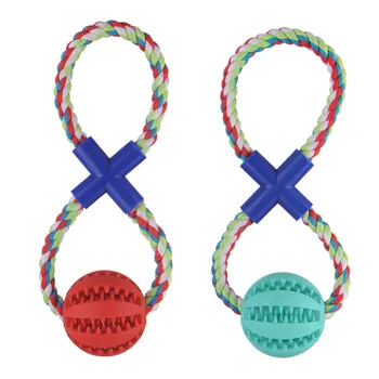 

Cat Dog Toy Rubber Drain Food Ball Pet Toys Puzzle Resistant Bite with rope 2 Color 1pcs Pet supplies