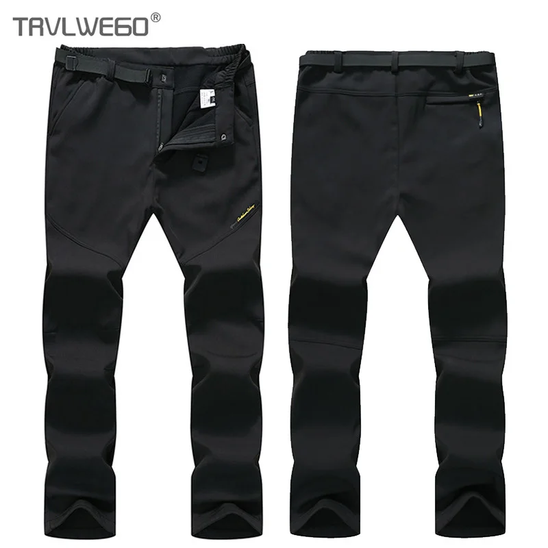 TRVLWEGO hombres senderismo pantalones de cáscara suave cálido al aire libre pantalones de gran tamaño 5XL forro polar de invierno Trekking Camping pantalón TRVLWEGO hombres senderismo pantalones de cáscara suave cálido al aire libre pantalones de gran tamaño 5XL forro polar de invierno Trekking Camping pantalón