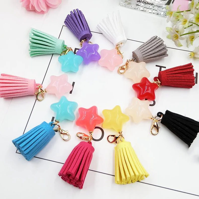 

Candy Color 2018 New Arrival Graceful Handmade Resin Star Gifts Tassel High Quality Beautiful Exquesite Key Chain 10 Colors 1PC