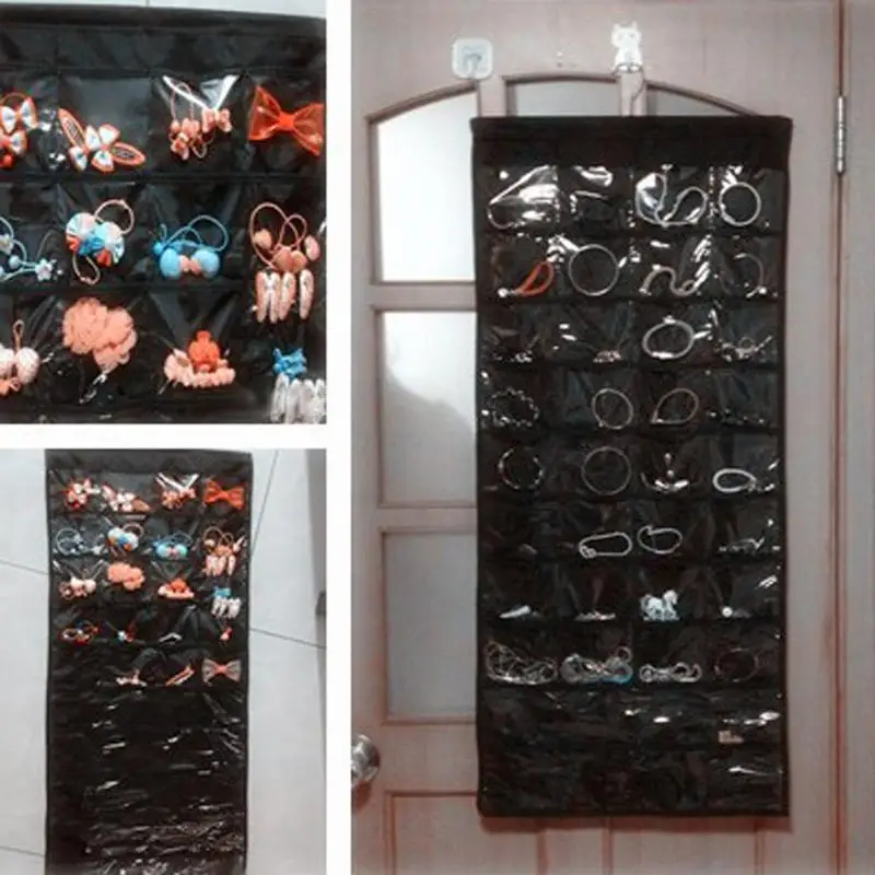 

80 Pockets Jewelry Double-Sided Hanging Jewelry Organizer Bracelets Storage Bag Hanger Wall Pouch Holder Hang Hook Bag