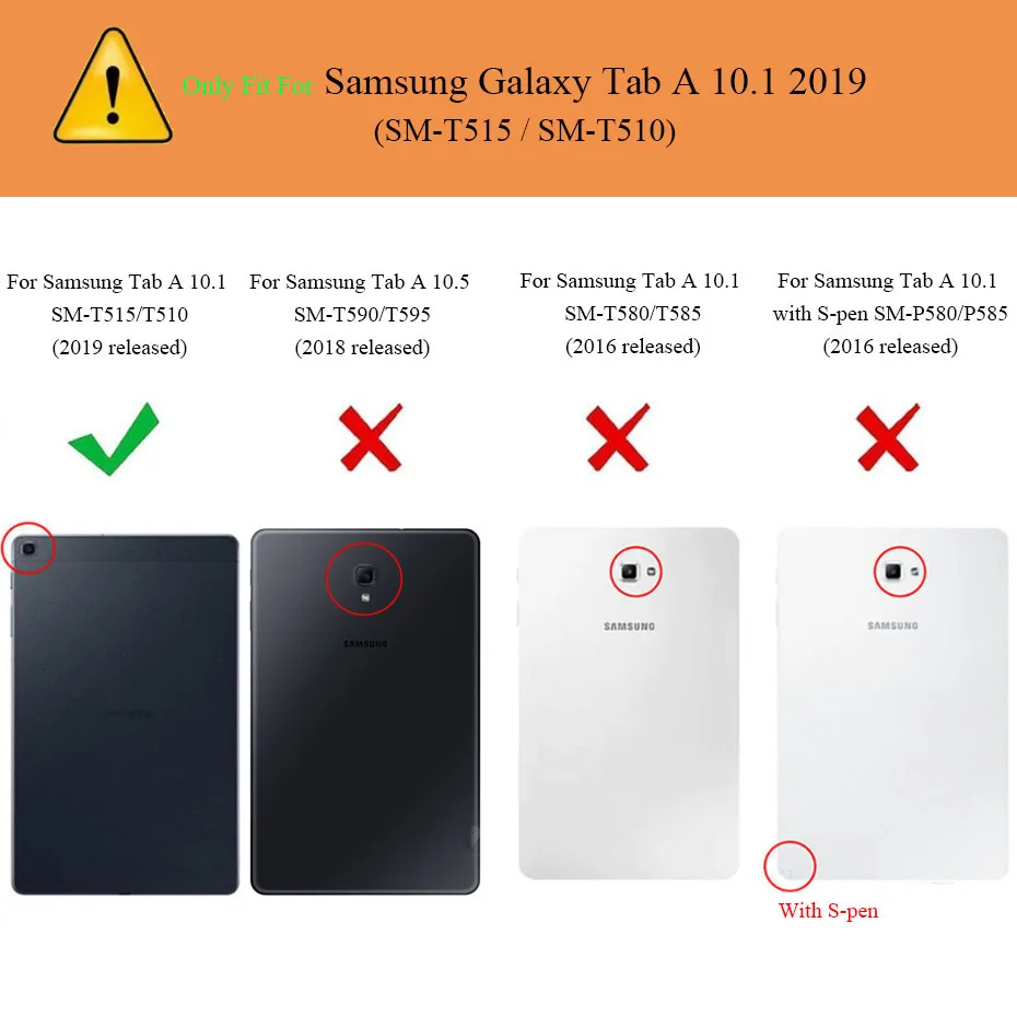 Чехол подставка для планшета Samsung Galaxy Tab A 10 1 дюйма 2019 искусственная кожа в стиле