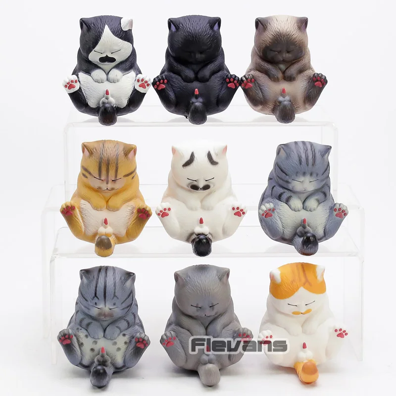 

Cartoon Kawaii Cat Bells Vol.3 PVC Figures Toys Cute Lovely Cats Kitty Dolls Gifts 9pcs/set