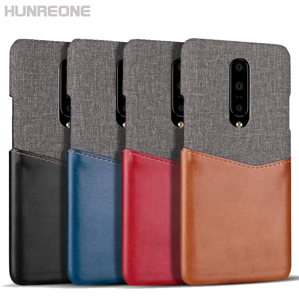 Hunreone для Oneplus 7 PU тиснение карманы фотообложка | Мобильные телефоны и аксессуары