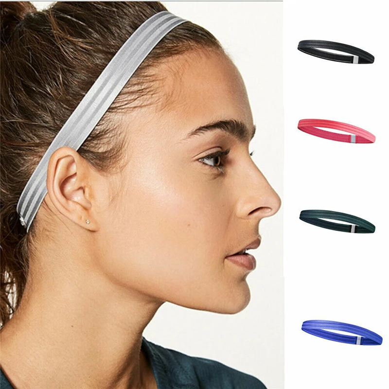 

Women Man Sport Gym Run Thin Hair Band Sweatband Non-Slip Headband Hair Accessories Solid Headwear new 2019