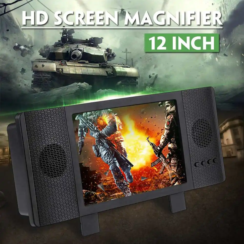 3D HD Увеличенный экран мобильный телефон усилитель лупа двойной колонки защита