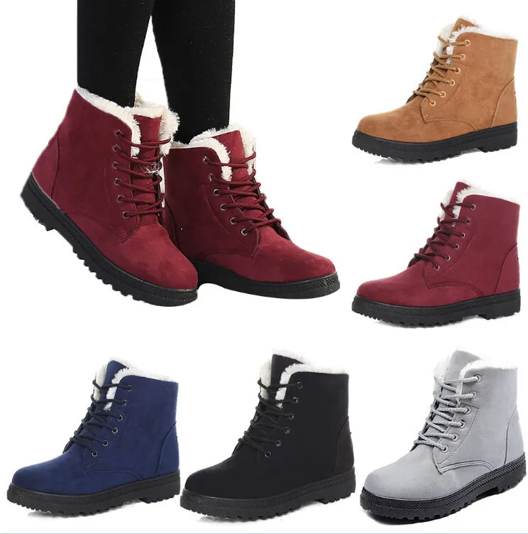 

New Arrived Women Running Shoes Winter Warm Fur Plush Insole Comfortable Sports Shoes Lace Up Sneakers Suede Female